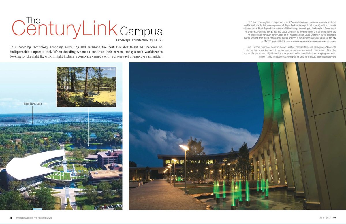 Landscape Architect &amp; Specifier's June issue features a Southern Aquatics project, Century Link Campus. You can view our fountains on pages 66-72. Amazing landscape architecture by <a href="/EDGE_LA/">EDGE</a> . Thanks <a href="/LandscapeASN/">Landscape Architect</a>! #FountainFanatics #HappyFriday
landscapearchitect.epubxp.com/i/835218-jun-2…