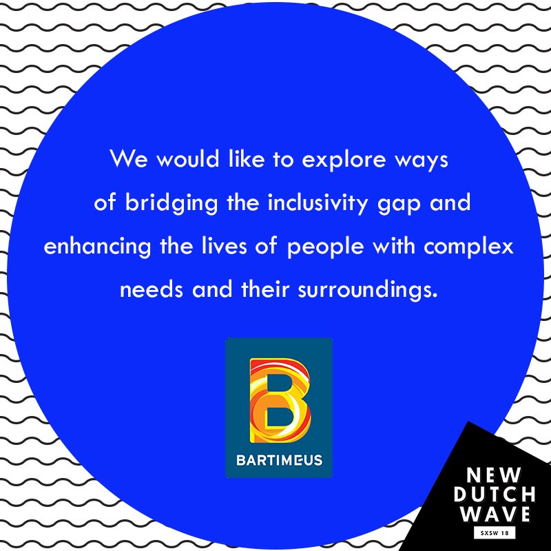 Op ‘t grootste technologiefestival <a href="/sxsw/">SXSW</a> ter wereld in Amerika gaan we vertellen over ‘Digitale inclusie’. Bartiméus zet sterk in op #technologie, zodat mensen met 'n #meervoudigebeperking zo zelfstandig mogelijk kunnen functioneren. Mogelijkheden? bartimeus.nl/hetkanwel #Fablab