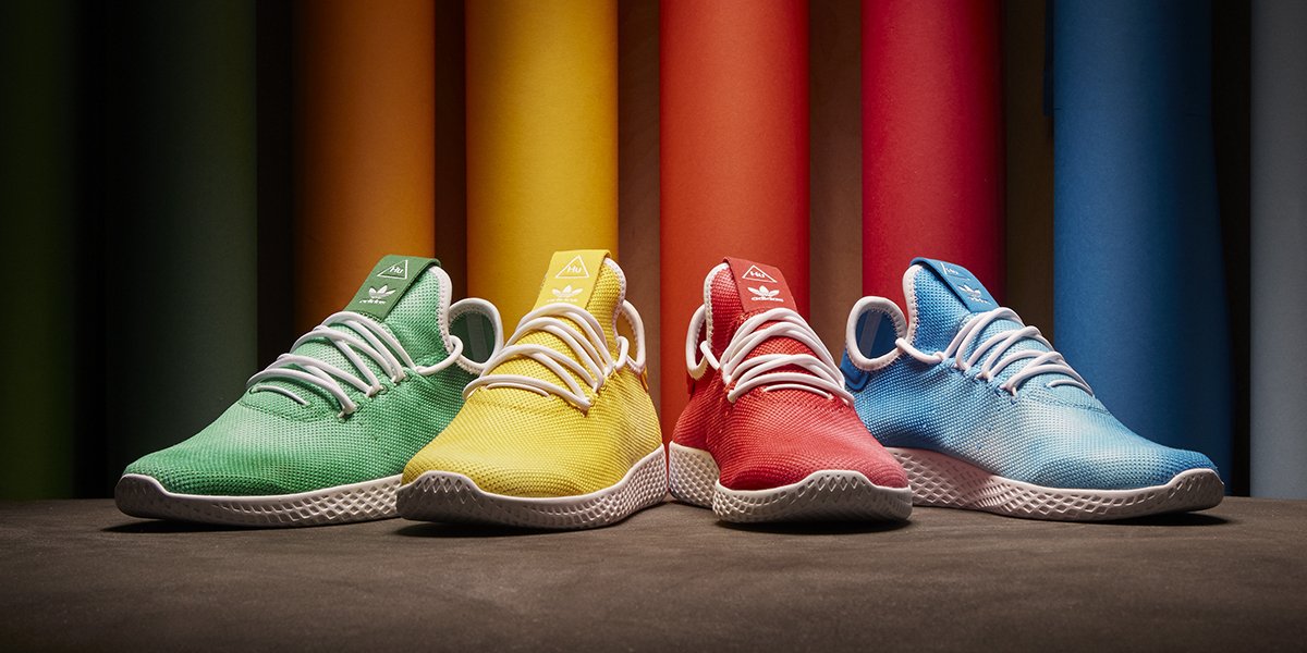 thesolesupplier's tweet photo. In case you missed it, Pharrell x adidas Holi Tennis Hu Collection launched early at JD Sports

https://t.co/N6kuGbUGfP https://t.co/qX8PNk8bDP