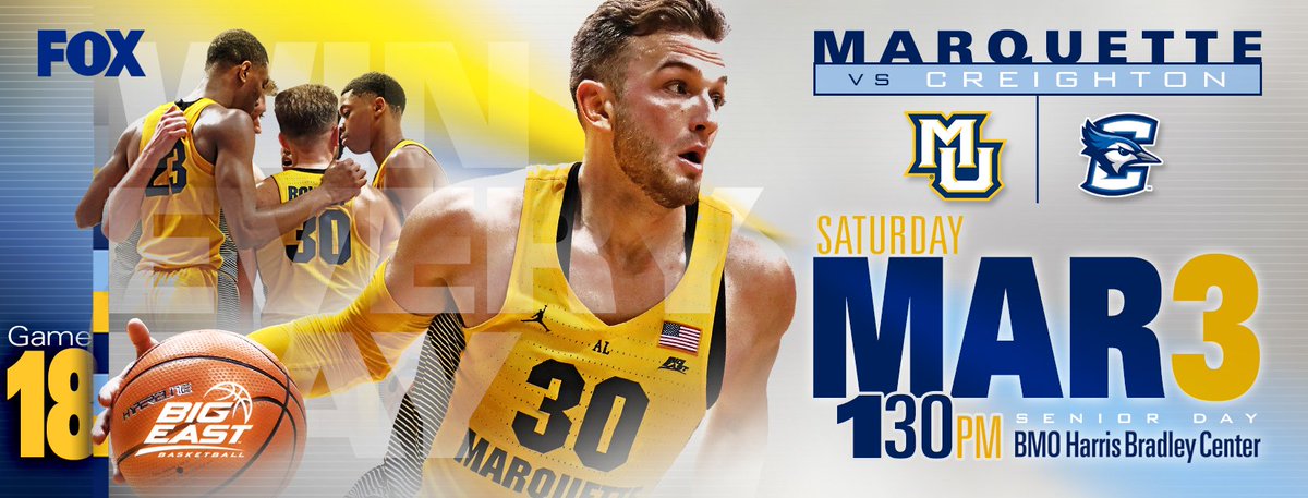 MarquetteMBB's tweet photo. Join #mubb tomorrow at the @BMOHBC for the team's final game in the building. It's been a great 30 years! #Celebrate30 https://t.co/7EBwjRVce0 https://t.co/7SJxxFIFw1