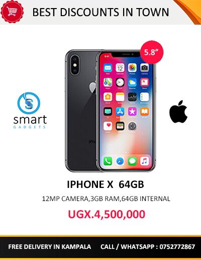 Smart_Gadgets1's tweet photo. Apple's goal has never been to sell the most phones.The technology it packs into its phone,which explains the price,merely reflects what phone addicts want.
You can now buy your Brand New Boxed &amp; Sealed IPhone X here https://t.co/fQCgOnWOzJ 
 Or Call/whatsapp 0752 772 867 https://t.co/jmPVXIyt2E
