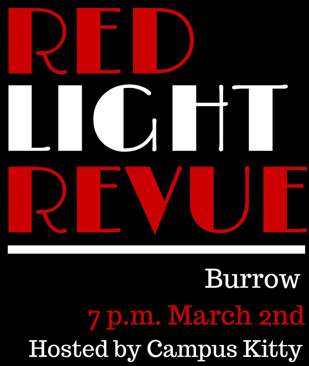 CampusKitty's tweet photo. The Red Light Revue is a showcase of Hendrix's talent featuring everything from musical performances to comedic acts. Come enjoy some snacks and entertainment at 7 PM in the Burrow TONIGHT. https://t.co/y3jmPZKjks
