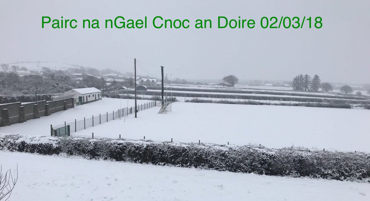 KnockaderryGAA's tweet photo. Knockaderry GAA Grounds - 2nd March 2018 #sneachta #fieldclosed Photo courtesy of Triona Sexton @WestlimerickGaa @LimerickCLG @MunsterGAA @officialgaa https://t.co/LqiWoIkRmt