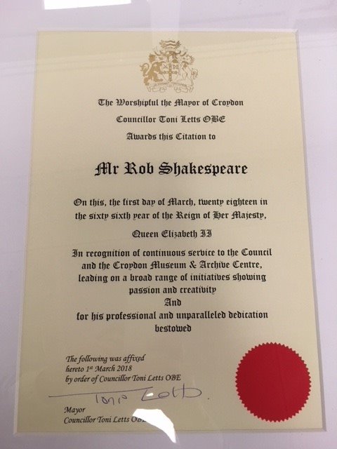 The end of an era at the Museum of Croydon today, we wish Rob success in his future endeavours. We will all miss you very much. #goodbyefornow