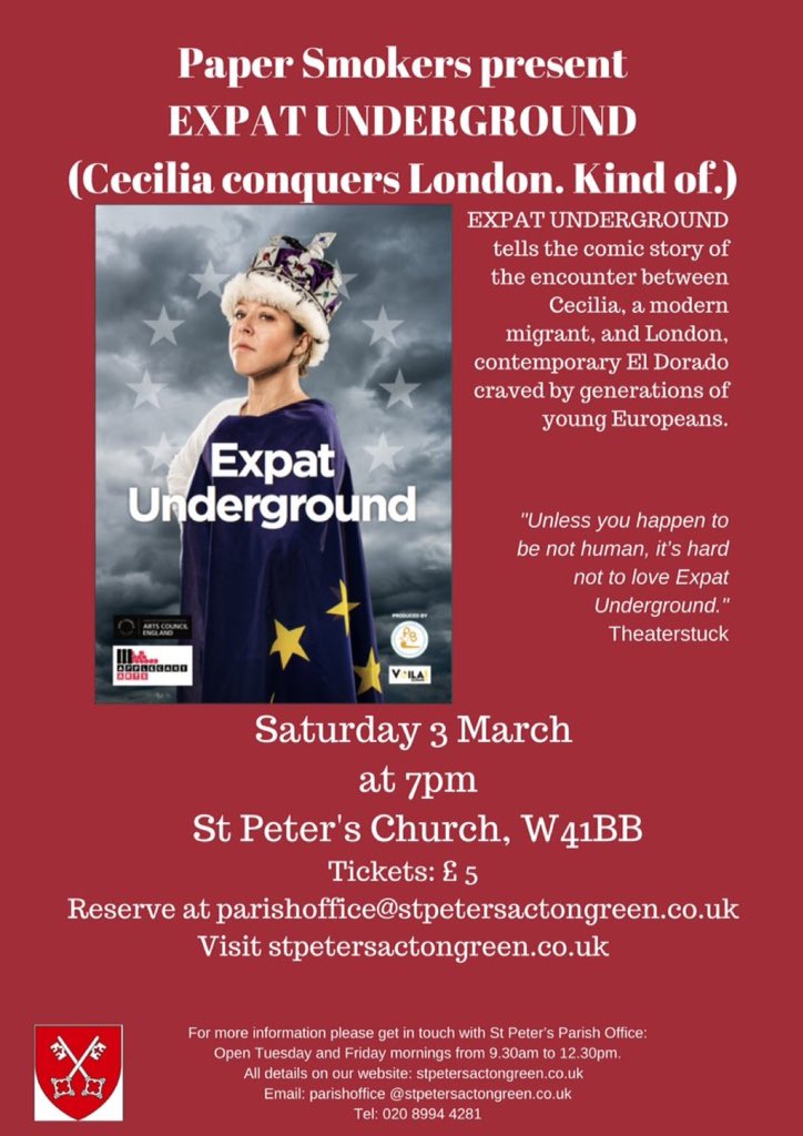 SNOW SHOW! Due to the weather, tomorrow's performance of #ExpatUnderground at our sister church <a href="/StPetersW4/">St Peter's W4</a> <a href="/Stpeters2015/">fabrizio pesce</a> has had to be cancelled. We apologise for any inconvenience. If you have bought a ticket online, please contact the St Peter's parish office for a refund.