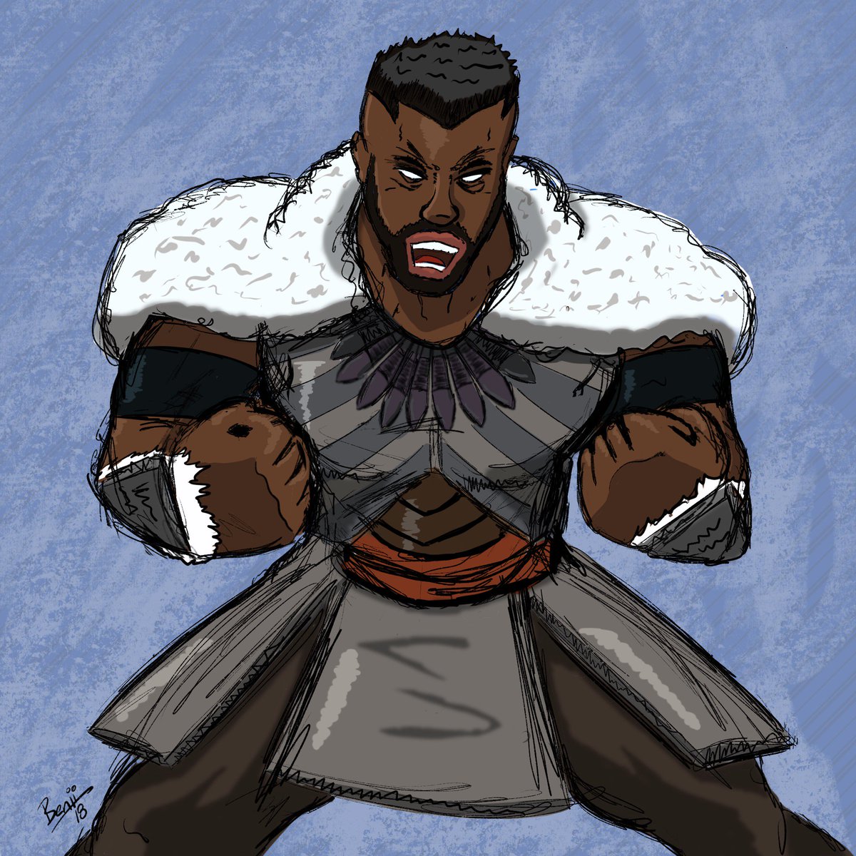 renderarcade's tweet photo. M'Baku #blackpanther @Winston_Duke  #mbaku #marvel #comics #sketch #drawing https://t.co/CIgAldW6hN