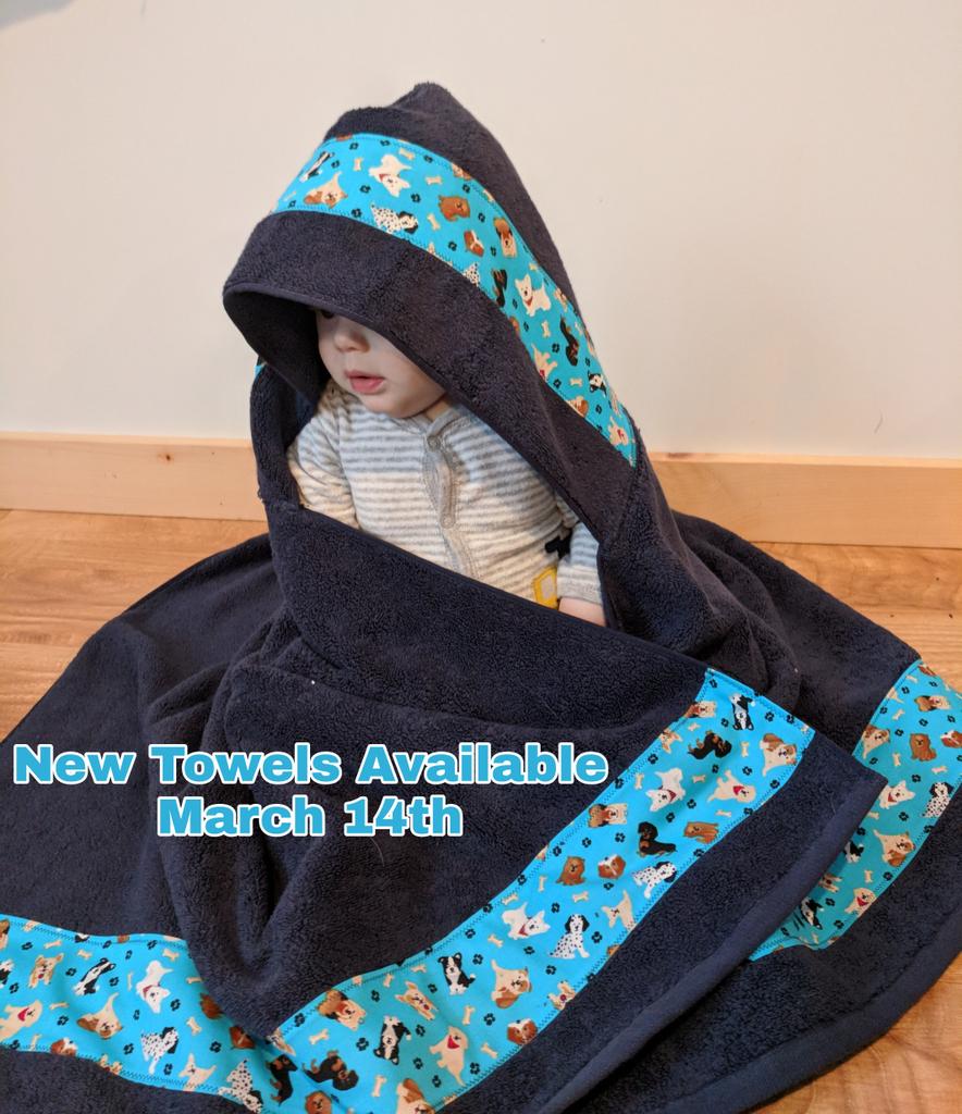 New towels will be available just in time for Easter! #HoodedBathTowel  #EasterBasketIdeas #Easter #Puppies