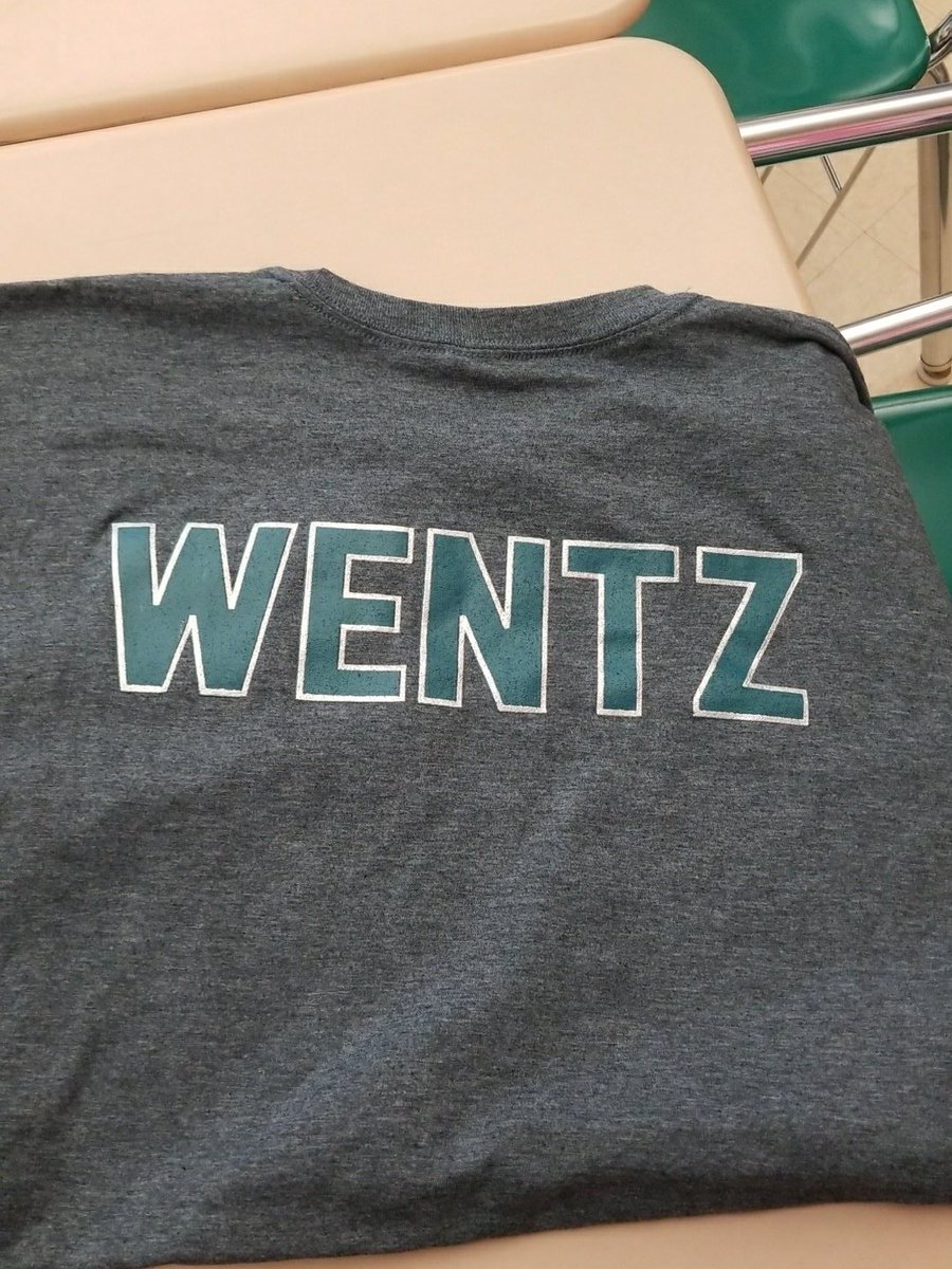 Kwescott217's tweet photo. @cj_wentz Carson,  there is a staff vs student charity basketball game this Wed. March 7th at 7pm @ Clearview Middle School.  Proceeds are being donated to your foundation.  I had a Tshirt made for you.  The foundation sent an address it's coming your way.  I want to thank you.  GOD BLESS https://t.co/hVtaYKT1NB