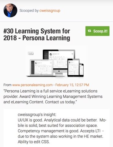 Top 50 LMS four years in a row! Share with someone who should learn more about Persona Learning!