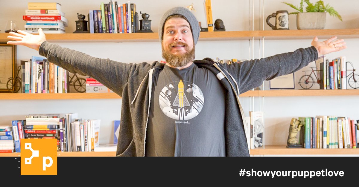 puppetize's tweet image. TODAY is the last day to get 50% off your #PuppetConf 2018 ticket! Post your Puppet swag using #showyourpuppetlove to Instagram or Twitter and we&apos;ll send you a discount code. This is the lowest price of the year!
