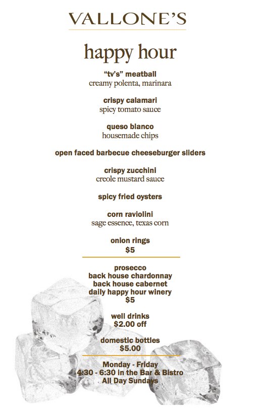 Escape for an afternoon and join us for $5 drinks, $5 bites, and 50 cent Texas Gulf Coast Oysters during #HappyHour tonight from 4:30-6:30 pm! bit.ly/2x2Wp8M