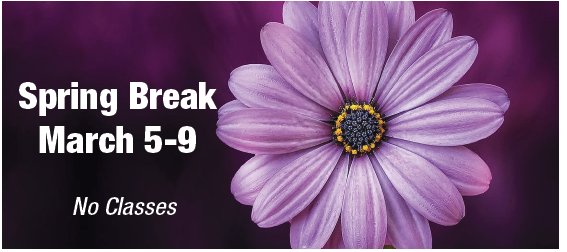 GEVHCC's tweet photo. We hope all our @GEVHCC students have a good and safe Spring Break! Return ready for Summer and Fall enrollment which opens Monday, March 19th, 2018. #SpringBreak #myvhcc https://t.co/QWIsPDqJA3