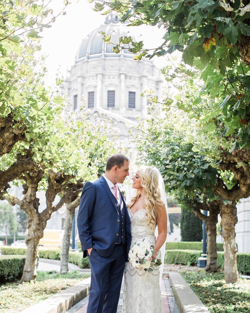 We can't get enough of these pictures, from venue to dress. Congratulations Mr. &amp; Mrs. Stewart! 🥂
⠀⠀⠀⠀⠀⠀⠀⠀⠀
Gown style: ES402
Photography: Amanda Wei Photo &amp; Blueberry Photography