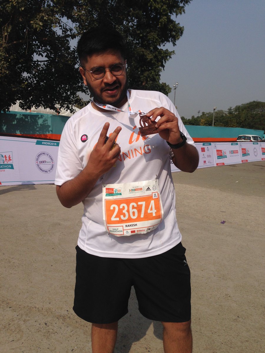allinrunning's tweet photo. [2018 NDM RACE UPDATE]
Rakesh (@rakeshbaidya), you've done it! You just ran 21.1 kms!! Congratulations on your first #HalfMarathon at the 2018 @NDelhiMarathon. Full story: https://t.co/diMIqzJlyg 

#NewDelhiMarathon #Finisher
#Runner #Running #Racing
#ALLinRunning #RunALLin https://t.co/lyu2mxI0qN