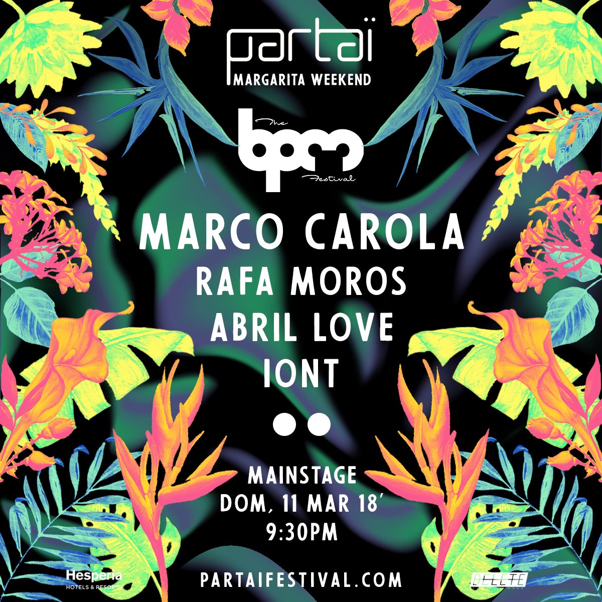 We’re excited to be hosting the main stage at #PartaiFestival in Venezuela on March 11 with our good friend & #BPMfamilia @MarcoCarola + more! ✈🇻🇪 Join us next Sunday on the dancefloor! 🎶🎉 For tickets 👉 bit.ly/PartaiFestival