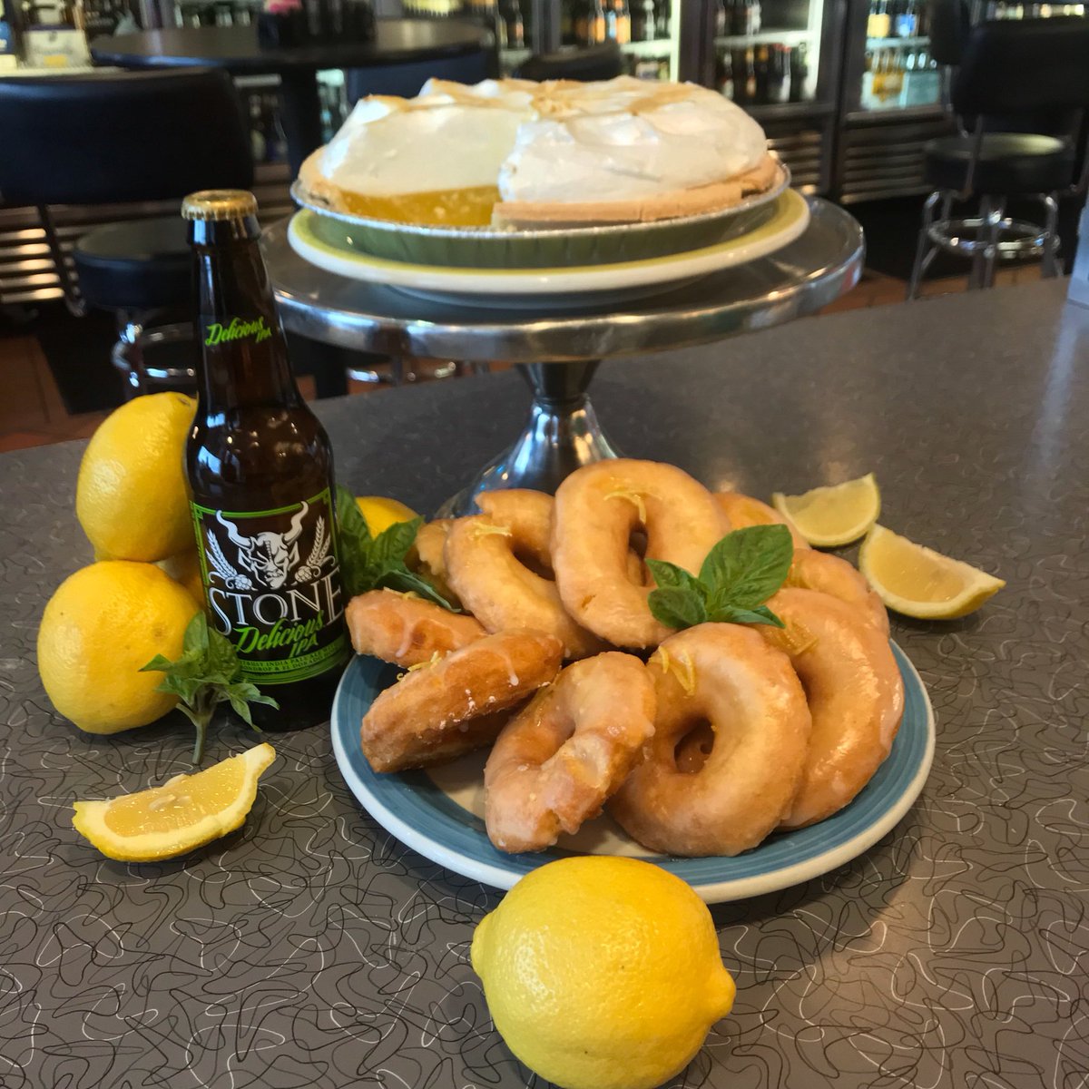 When life hands you lemons...you make Lemon Zest Donuts. Lemonheads, we've got you covered--from lemon meringue pie to Stone Delicious IPA brewed with citrusy Lemondrop hops, we have the sunshine to drown out your winter storm blues.