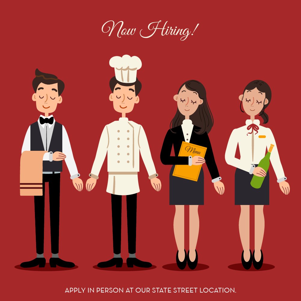 marys_market's tweet image. We're Hiring! If you have any experience or desire to work with a lovely team in a fast-paced environment, please stop by! Apply with your resume in person at our State Street Location. #jointheforce #makefresh #makelocal #makeMarysMarket