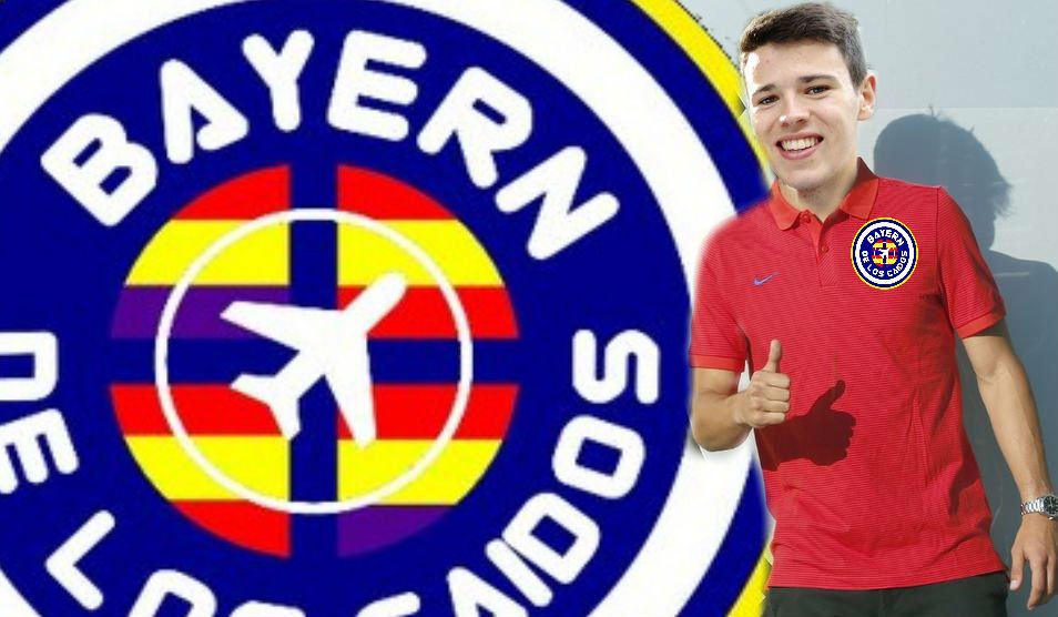 Bayerncaidoss's tweet photo. Presentmos el fichaje mas caro de la historia del Bayern de los caidos,avalado por Florentino juega igual con la izquierda que con la derecha,  viene  a demostrar las dos buenas razones por las que le fichamos... Un fuerte aplauso para @AlexIzq17 https://t.co/L52LuDvdZ0