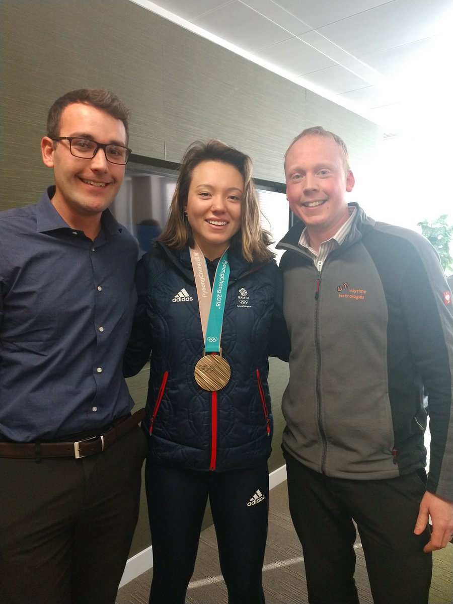Waytime’s own dream team – Tristan and Tim were hanging out with Team GB’s Izzy Atkin during a recent client visit.
Izzy, who became Britain’s first ever medal winner for skiing at the Winter Olympics was visiting her aunt, who works at one of Waytime’s clients – Alpha Petroleum