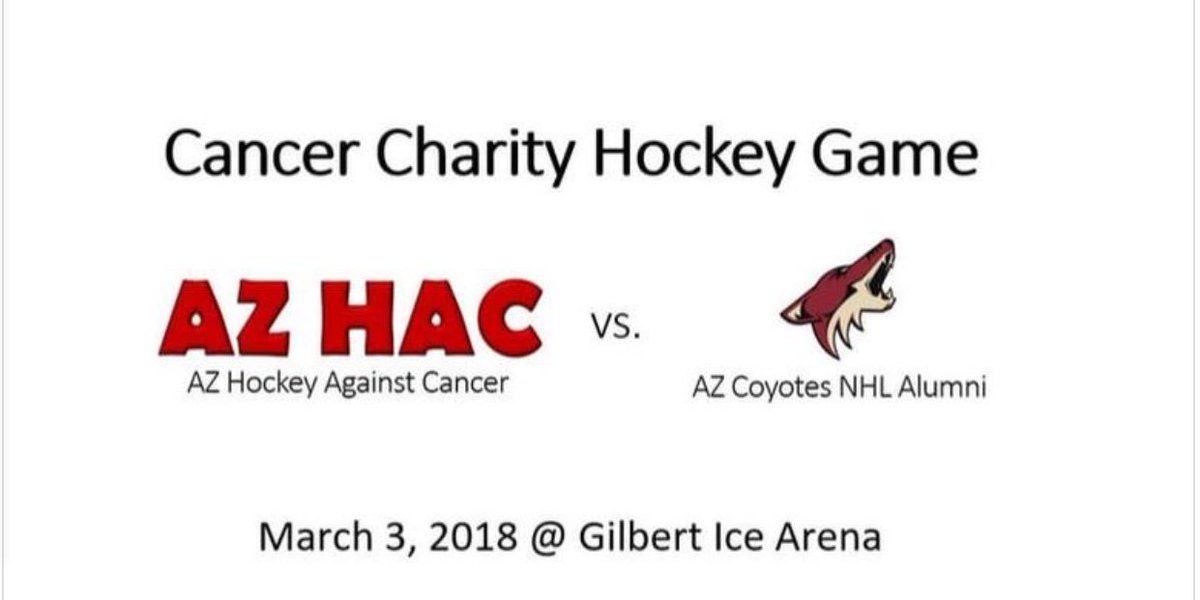 AZHAC2's tweet photo. @PR_NHL @ArizonaCoyotes @max_domi Great game!!  Want to see the rematch?  We're raffling 6 suite tickets for the March 17th game against MN during our Cancer charity hock game Mar 3 in Gilbert.  Come help raise $ for local cancer patients &amp; bid to win a pair of tickets.  For more info:  https://t.co/Tbn6gsUjGP https://t.co/uH5pV4ca6i
