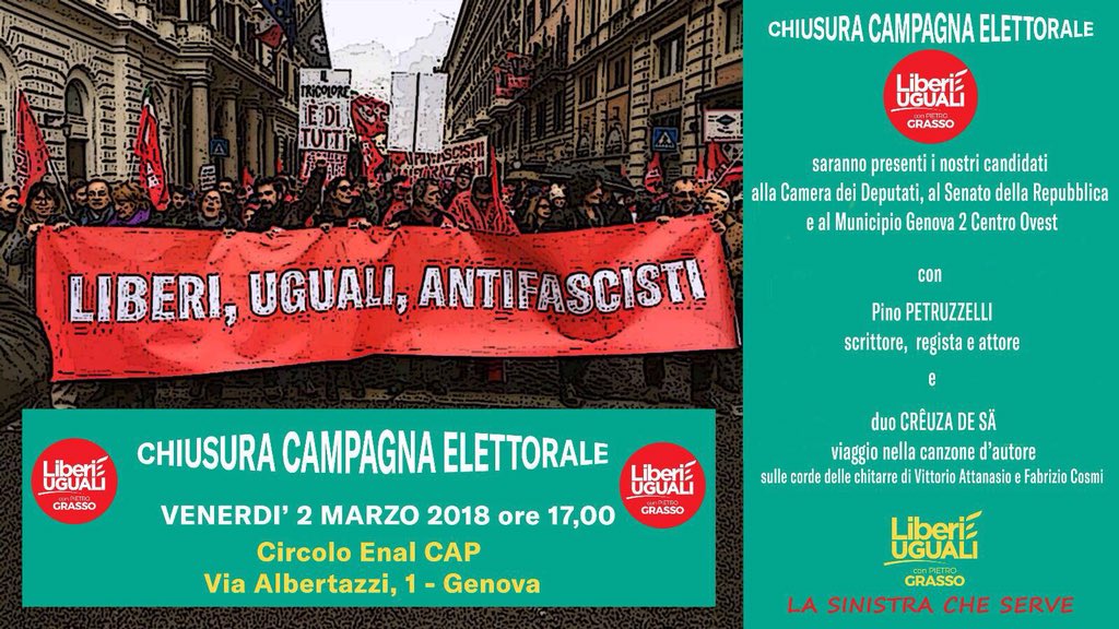 Al Cap per chiudere la campagna elettorale con tanti amici e compagni #LiberieUguali