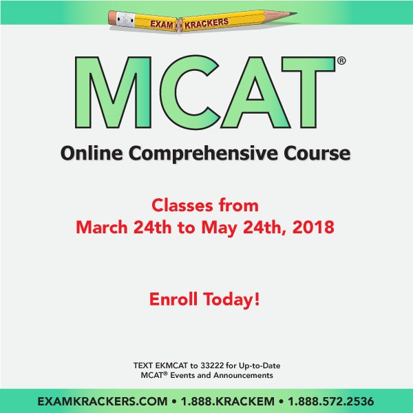 EKMCATPrep's tweet image. #PhiDE Enrolling NOW for our Mid Spring Comprehensive #MCAT Course. Perfect for June test takers~ See why more #Premeds turn to #EXAMKRACKERS for all their #MCAT needs!