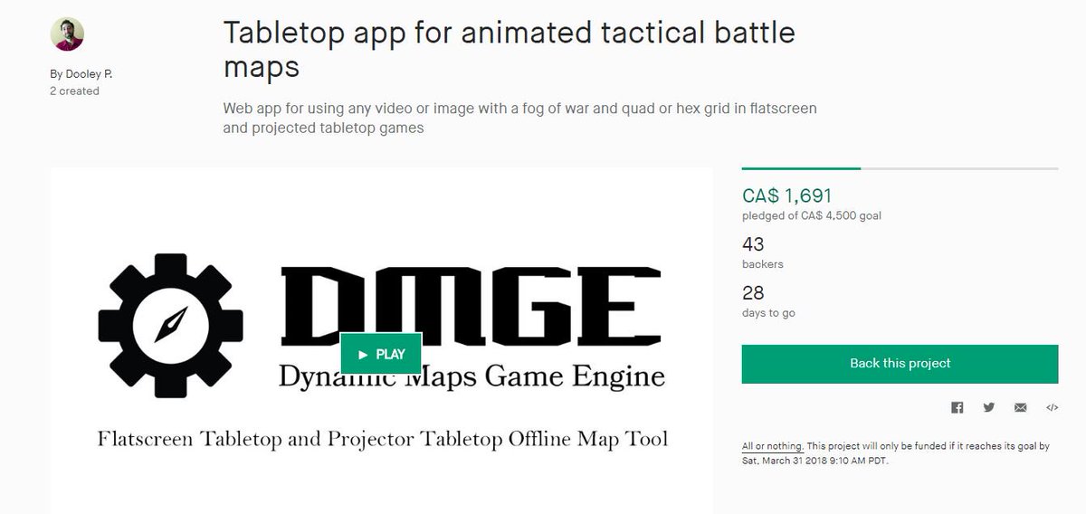 dungeonmasterca's tweet image. Almost half way funded one day in!  Thank you for your support.

kickstarter.com/projects/45661…

#tabletop #tabletopgames #tabletoptools #DungeonsAndDragons #Pathfinder #RPG #RPTools