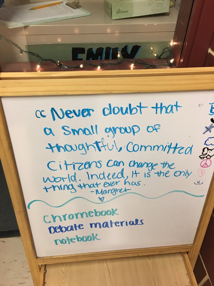 eet1424's tweet photo. @ the world. Quote of the day my students wrote! #howrelevant https://t.co/HmjHLcEW77
