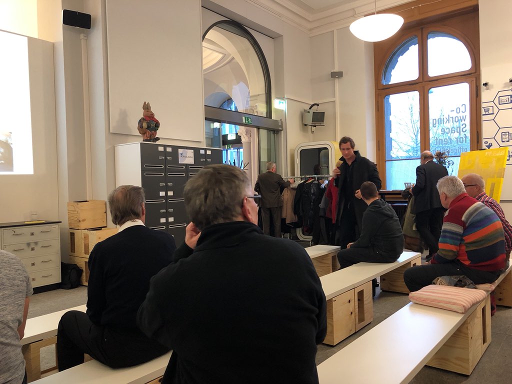 s_flueckiger's tweet photo. Soon about to start: #officelabzug #blockchain, Bitcoin, crypto currencies und das crypto valley Zug. City Mayor Dölfi Müller speaking tonight. Debate the opportunity vs Risk for the location of Zug! #regulations https://t.co/wIjLoh8C1F