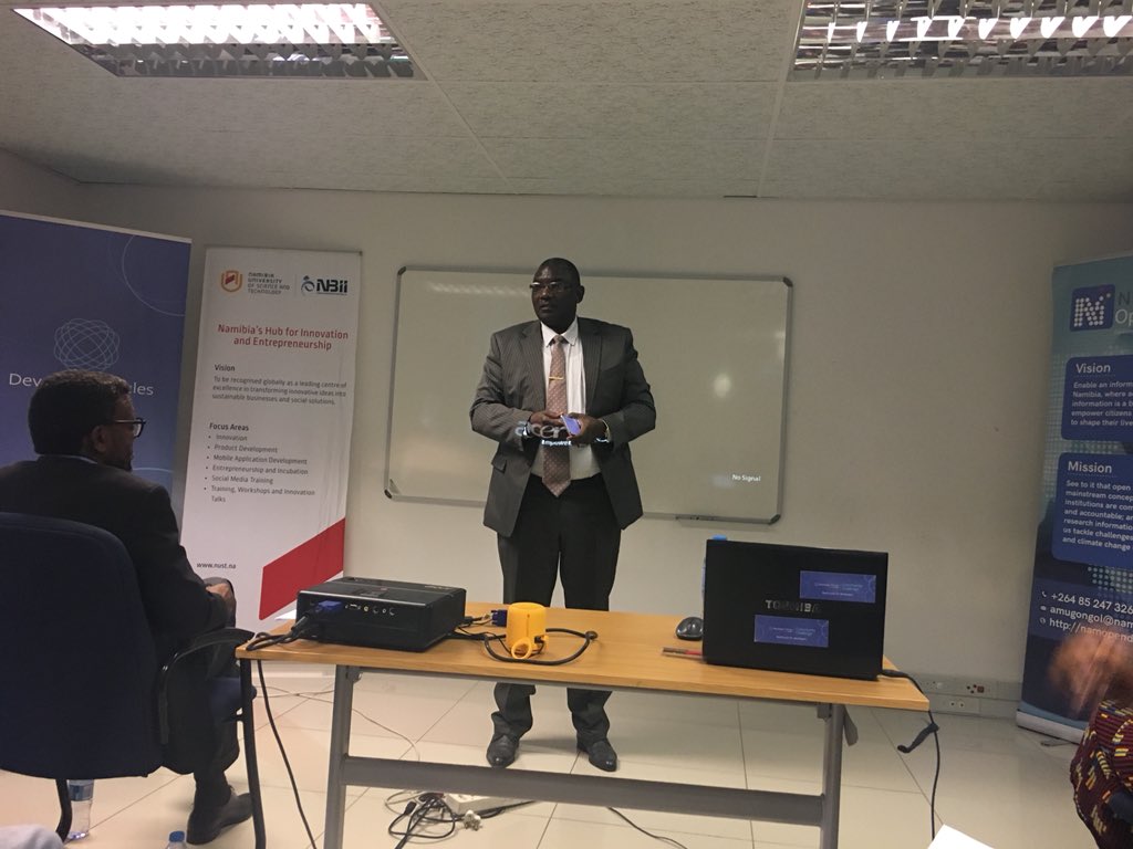 iamnaambo's tweet photo. Minister of ICT, Honorable Stanley Mutumba Simataa delivering the Keynote Address @ the #OpenDataHackNam18
#OpenDataHack2018
#OpenDataHack18
#RoadSafety #OpenData #Hackathon #Namibia
@naatwilwe @lamechthinkbig @Stancia_Shipepe https://t.co/bX47wvaaBF