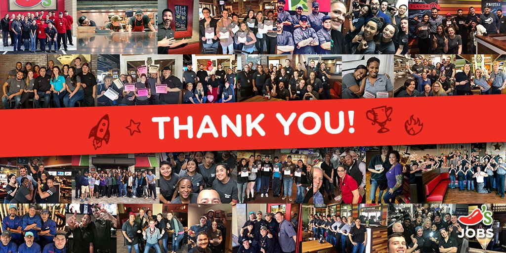 On #TeamMemberAppreciationDay, only two words come to mind: THANK YOU! ChiliHeads, what we do wouldn't be possible without your hard work, energy, and passion. We can never thank you enough for bringing our brand to life each and every day! #ChilisLove