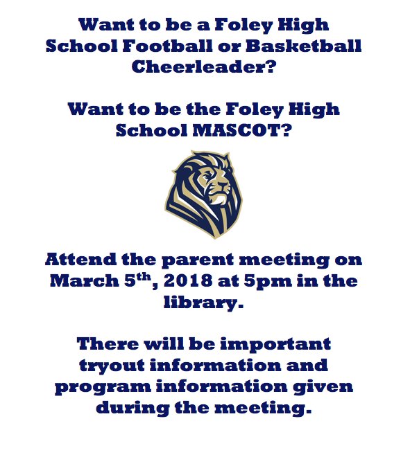 foleyhscheer's tweet photo. Tryouts are coming! https://t.co/AFDwx5EdnN