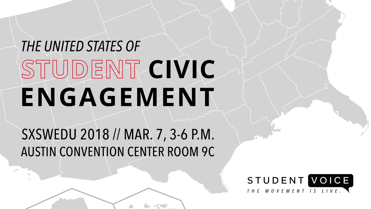 stu_voice's tweet photo. If you’re heading to #SXSWEDU next week, stop by our summit on Wed. March 7 to learn from 10 student activists from across the country! RSVP on Facebook: https://t.co/6v4aZ8xfHE #StuVoice https://t.co/LTfX6aIFKt
