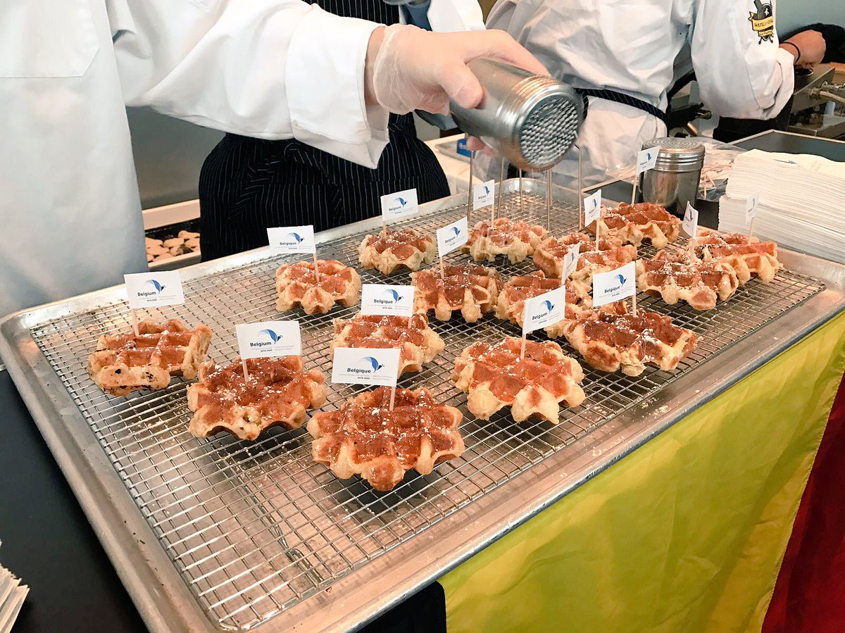 del_colson's tweet photo. We did it again! #BelgianWaffels the Sequel going on @UN Delegate Lounge. @BelgiumUN https://t.co/cfrrVd3ovy