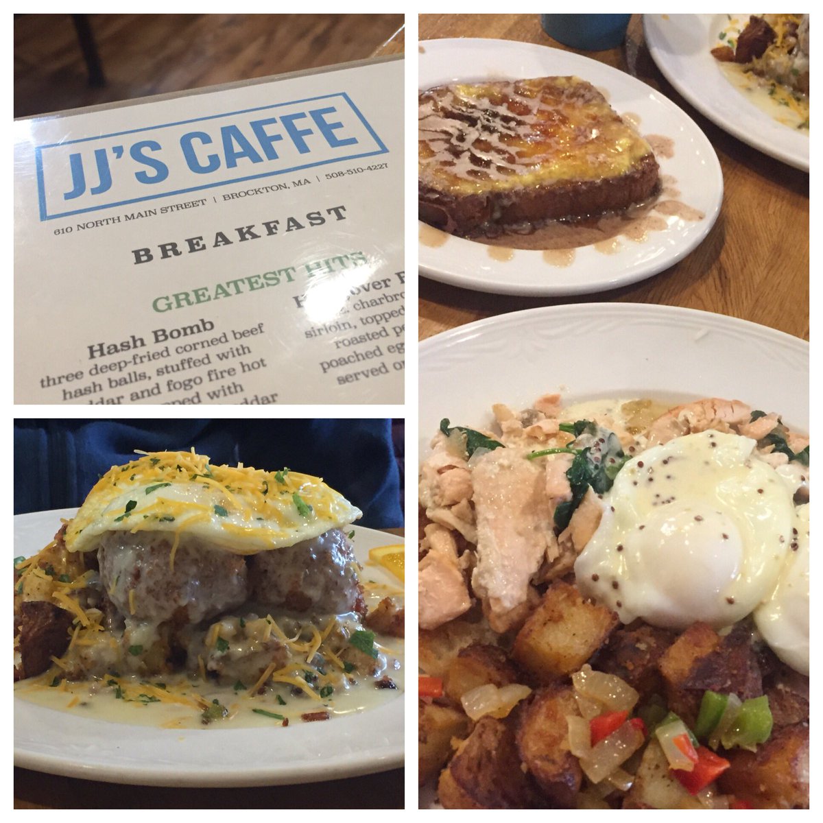 antoinetteA's tweet photo. Hope you are somewhere safe in this Nor’Easter!!! Since I had a pre-planned day off... I decided to take cover in @jjscaffe ☕️🍽🥞🍳 #salmonbenedict #hashbomb #cremebruleefrenchtoast @NellyNandes https://t.co/v07ktY8ZDC