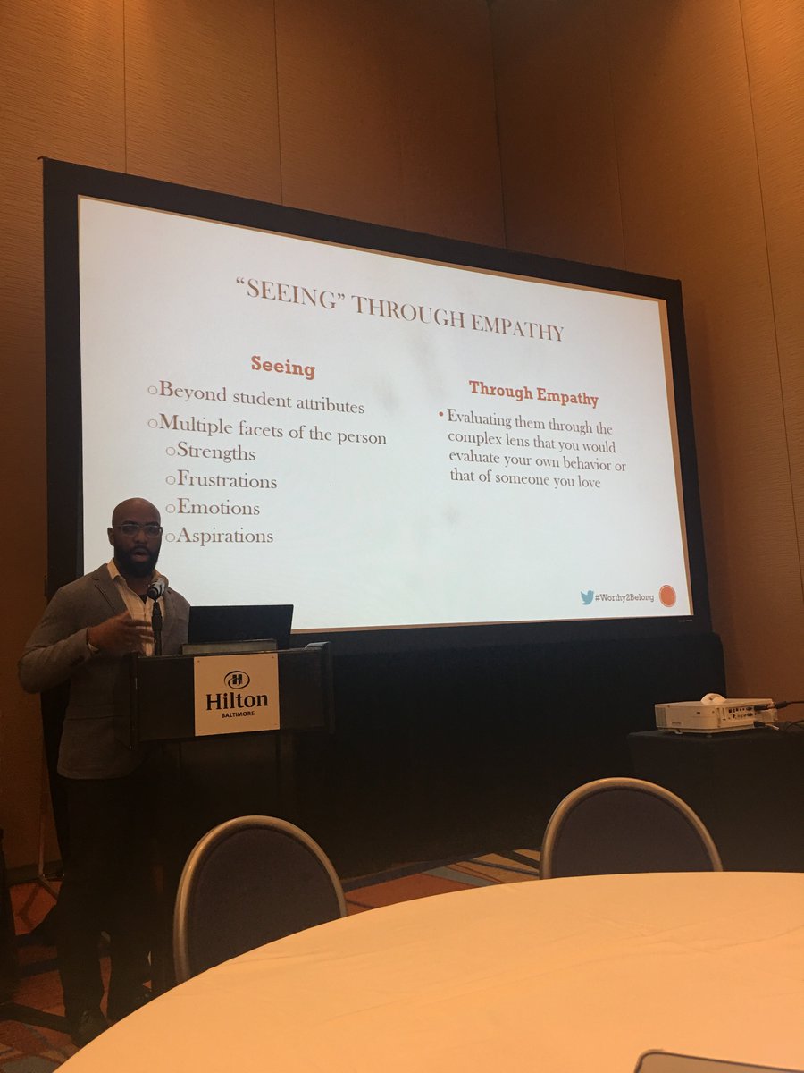 MrDarriusR's tweet photo. "Seeing through Empathy" @DrJMatth #Worthy2Belong #twtalks #AACTE18 https://t.co/iaxCifgNHX