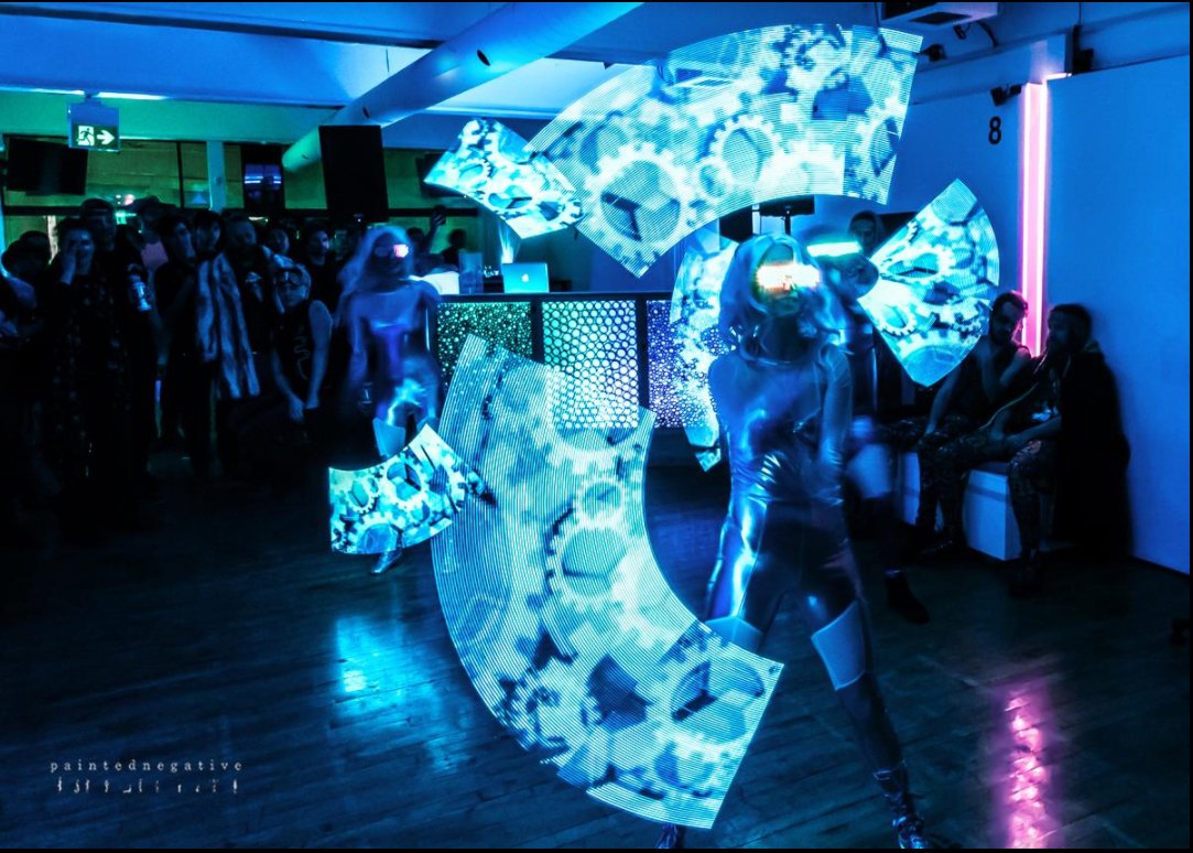 Look at the Spin Starlets go 🎆 Great shot by <a href="/paintednegative/">Fahd</a> from the #Hyperborea fundraiser at #HouseofVR last weekend ✨ Get in touch at hello@houseofvr.com if you want your next event to be out of this world.
#torontoevents #toronto #queenwest #newtech #comeseethefuture