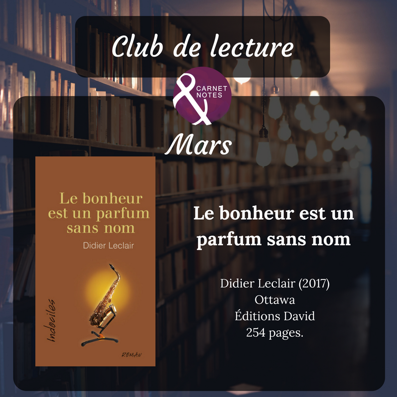 Carnetetnotes's tweet photo. // Club de lecture 📚 – Une quête de bonheur // 
Joignez-vous au club de lecture ce mois-ci et découvrez « Le bonheur est un parfum sans nom » de Didier Leclerc, publié aux @Editions_David. Pour tous les détails, https://t.co/6kuOo9ubVj https://t.co/TefHGZyPKa