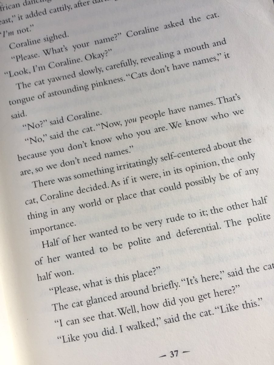 thedanottheta's tweet photo. Was going to revisit #TheHobbit. Sadly, left it at home. My 10 yo (reading #PercyJackson & The last Olympians) pulls out another book from her bag, “Got you covered Mama.” Am now reading #Coraline. Of course you have more than 1 book in your bag. #bookready #MGBookMarch https://t.co/gpkWsSXtjd