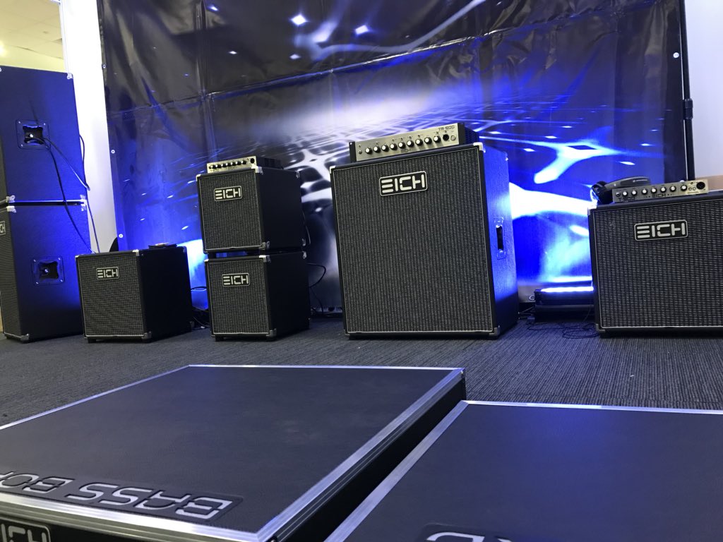 EichAmps's tweet photo. All set!
No we are not missing gear, demoing as we speak. Check us tommorrow and sunday at the @londonbassguitarshow or at the stand from @synergydistribution (demoroom) and @marleaux_bassguitars and ofcourse we are there too!
#A14 #EichAmplification #londonbassshow2018 #lbgs18 https://t.co/tQFHscnTIL
