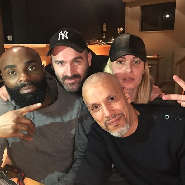 Sveva_Alviti's tweet photo. L'équipe... #JulienLeclercq_ #SamiBouajila #Kaaris #SvevaAlviti #TheBouncer ❤️🎥😎 https://t.co/4TiXlYRNo4