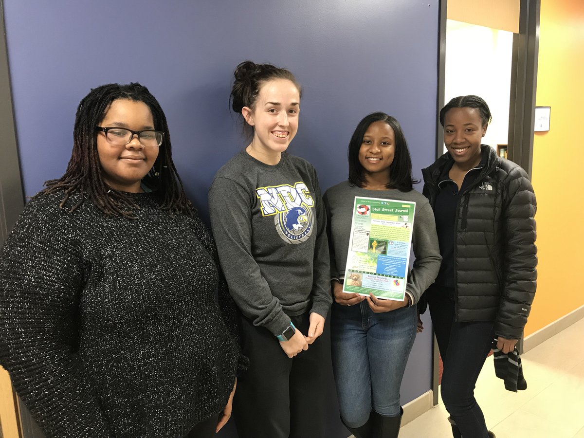 NDC_Counseling's tweet photo. Many thanks to the FirstGen Center and Leaders Flora, Stacey, Deja and Tramaine for helping the Counseling Center with hanging Stall Street Journals across campus the last few months.  Thanks also to our work study student Devin for hanging them this year.  We appreciate you all! https://t.co/bFGzuAyMKB