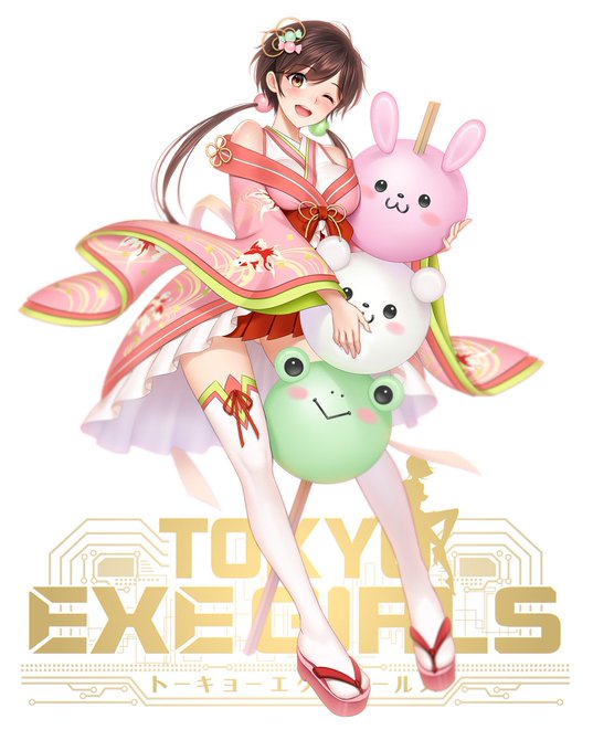 【仕事絵】TOKYO EXE GIRLS代々木アカリ雛祭りVer.描かせていただきました!久しぶりのアカリン描けて嬉しかった!! 