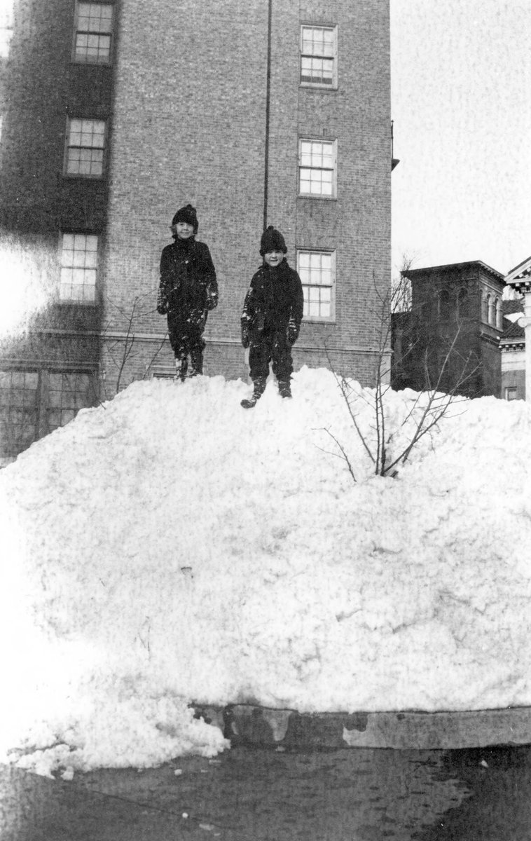 The Martin's grandchildren, Margaret and Darwin Foster, would have had a great time in the snow today! Picture: UB Archives. #noreaster #snowday #buffalohistory #FlashbackFriday