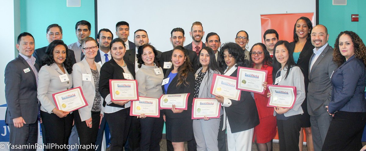 JVSBayArea's tweet photo. Celebrating another successful BankWork$ graduation and hiring event with @BankoftheWest who recently hired 12 graduates, demonstrating their commitment to @JVSBayArea and the community. #gettingpeoplebacktowork #worktransformslives #FridayFeeling https://t.co/WaWYg603wi