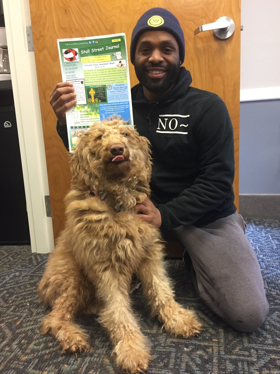 NDC_Counseling's tweet photo. Many thanks to the FirstGen Center and Leaders Flora, Stacey, Deja and Tramaine for helping the Counseling Center with hanging Stall Street Journals across campus the last few months.  Thanks also to our work study student Devin for hanging them this year.  We appreciate you all! https://t.co/bFGzuAyMKB