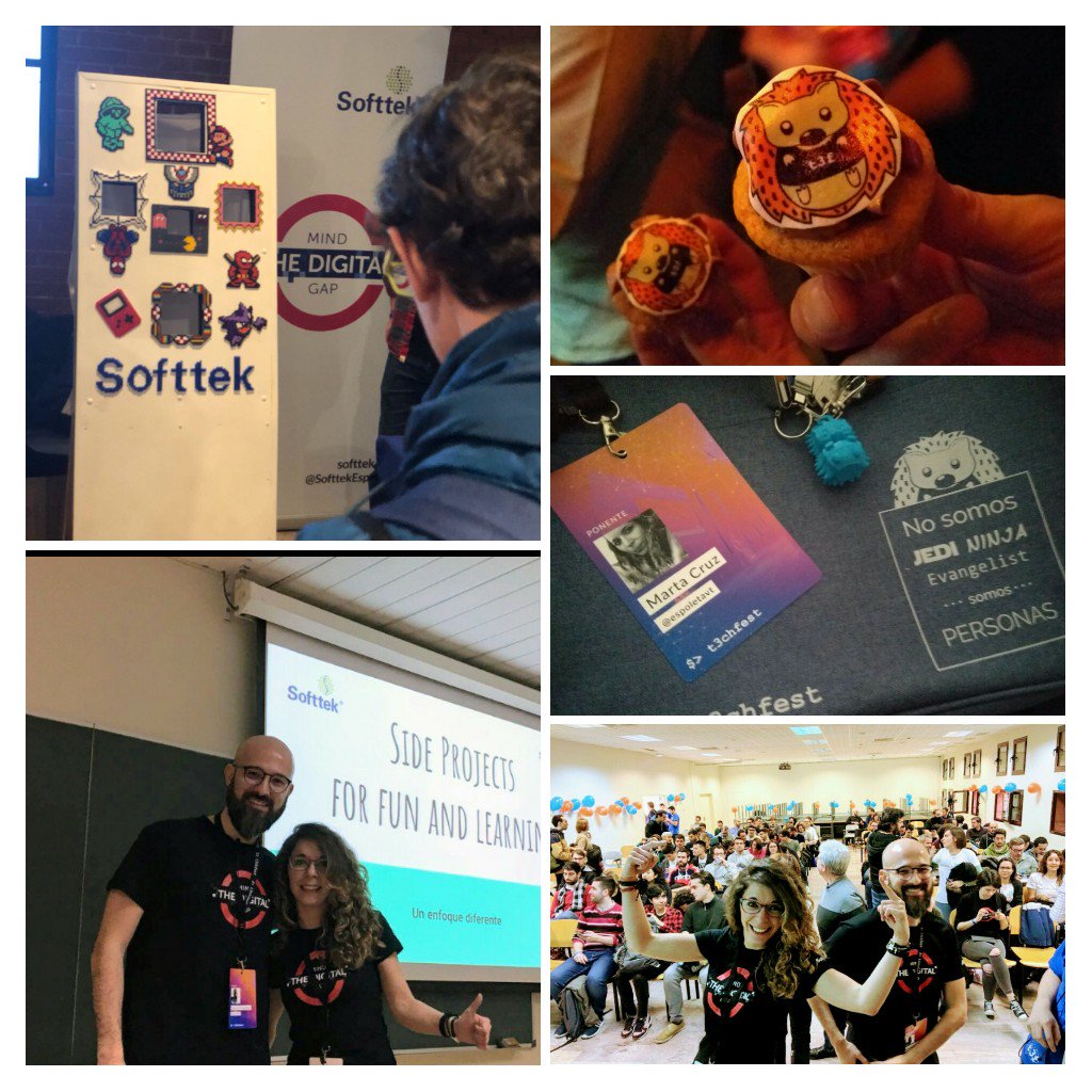espoletavt's tweet photo. @dvillalobos @SofttekEspana @T3chFest Mil gracias a ti @dvillalobos por tanto compromiso, trabajo y ese buen rollo!! #SP4Fun!!! :) También a @SofttekEspana, a esos compis incondicionales <3 y a todito el @T3chFest, por el evento y el trato, que consiguen que el #fun&learning se haga realidad, gracias!!! https://t.co/x6gAWB7pyH