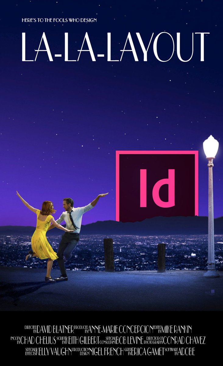 InDesign's tweet photo. Have you created your original movie poster yet for #IDMovieWeek? Check out this tutorial on how to add credits to the bottom of your poster in InDesign: https://t.co/DRv2gMiZ4F https://t.co/vWr3wXInn2
