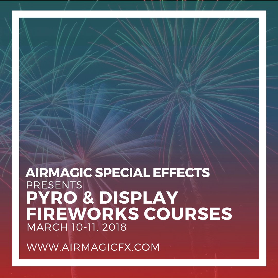 AirMagicFX's tweet photo. Only a few more spots left! Get your pyro and display fireworks certifications before the season starts. Sign up today! https://t.co/CQVbp55KkG
#pyro #specialeffects #fireworks #ERD #airmagicfx #torontoevents #fireworksfriday https://t.co/8XF2yWWWor