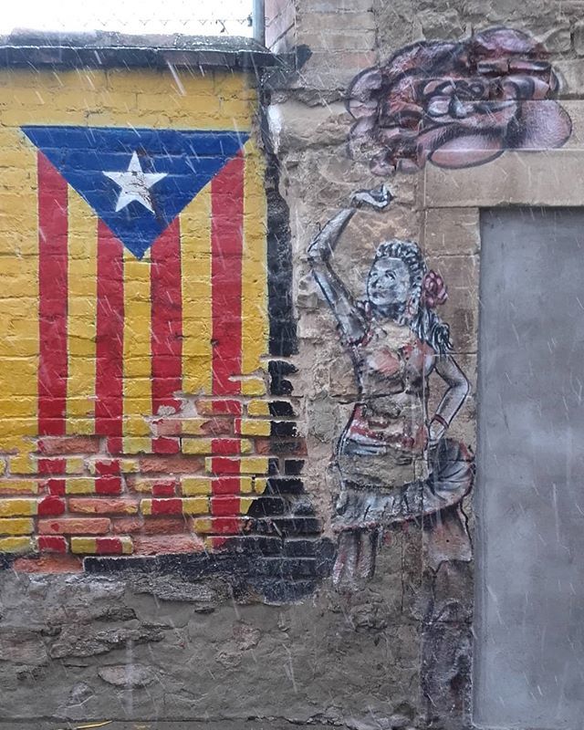 LluisAgea's tweet photo. La diversitat ha de conviure a tot arreu. #estelada &amp; #feriadabril #Tàrrega #streetTRRG #graffiti https://t.co/K2y5SKzvzJ